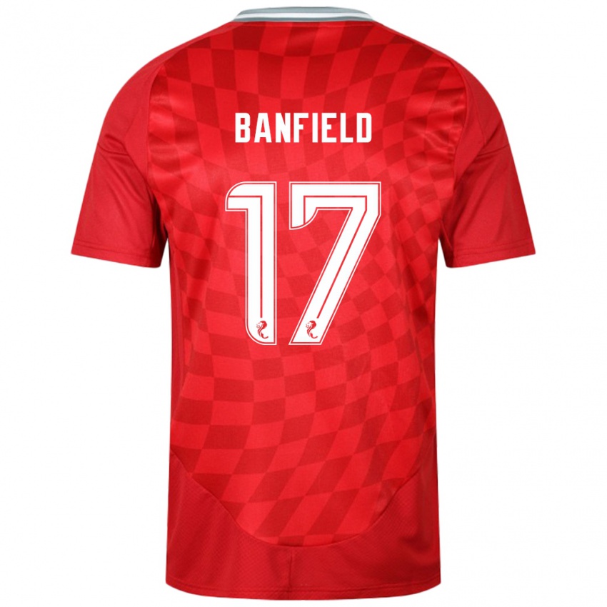 Lapset Keeley Banfield #17 Punainen Kotipaita 2024/25 Lyhythihainen Paita T-Paita