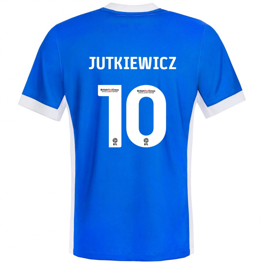 Lapset Lukas Jutkiewicz #10 Sininen Valkoinen Kotipaita 2024/25 Lyhythihainen Paita T-Paita