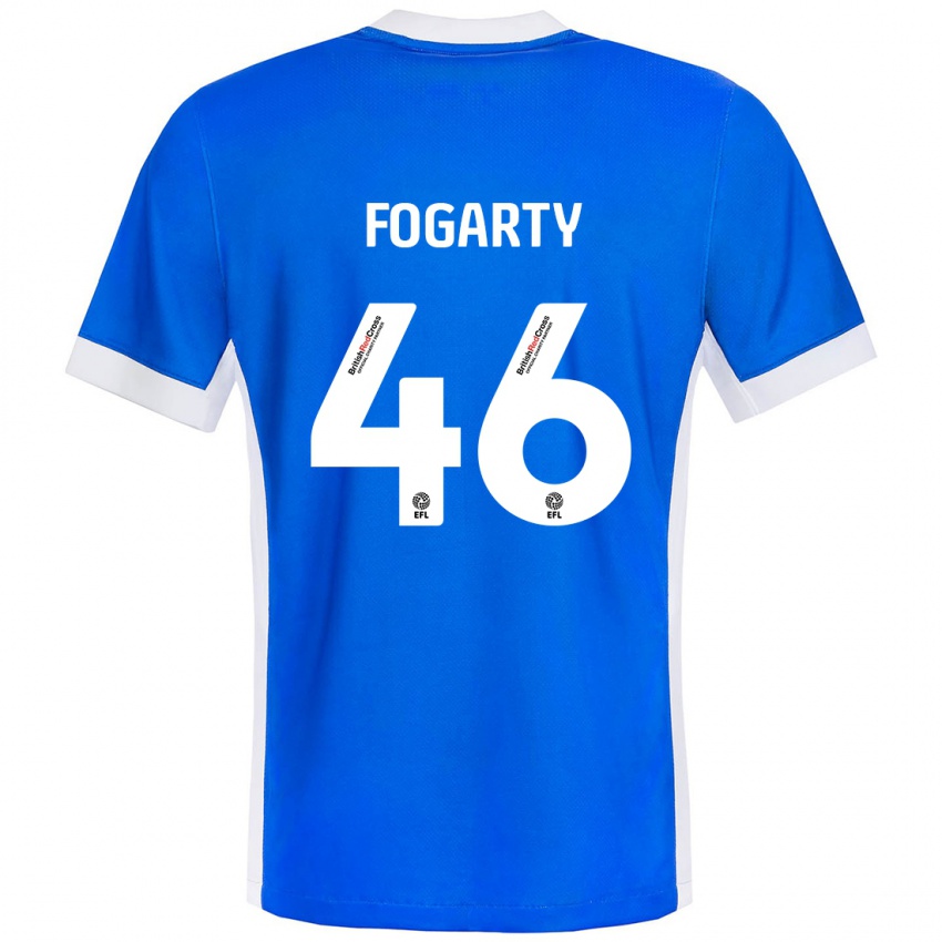 Lapset Tom Fogarty #46 Sininen Valkoinen Kotipaita 2024/25 Lyhythihainen Paita T-Paita