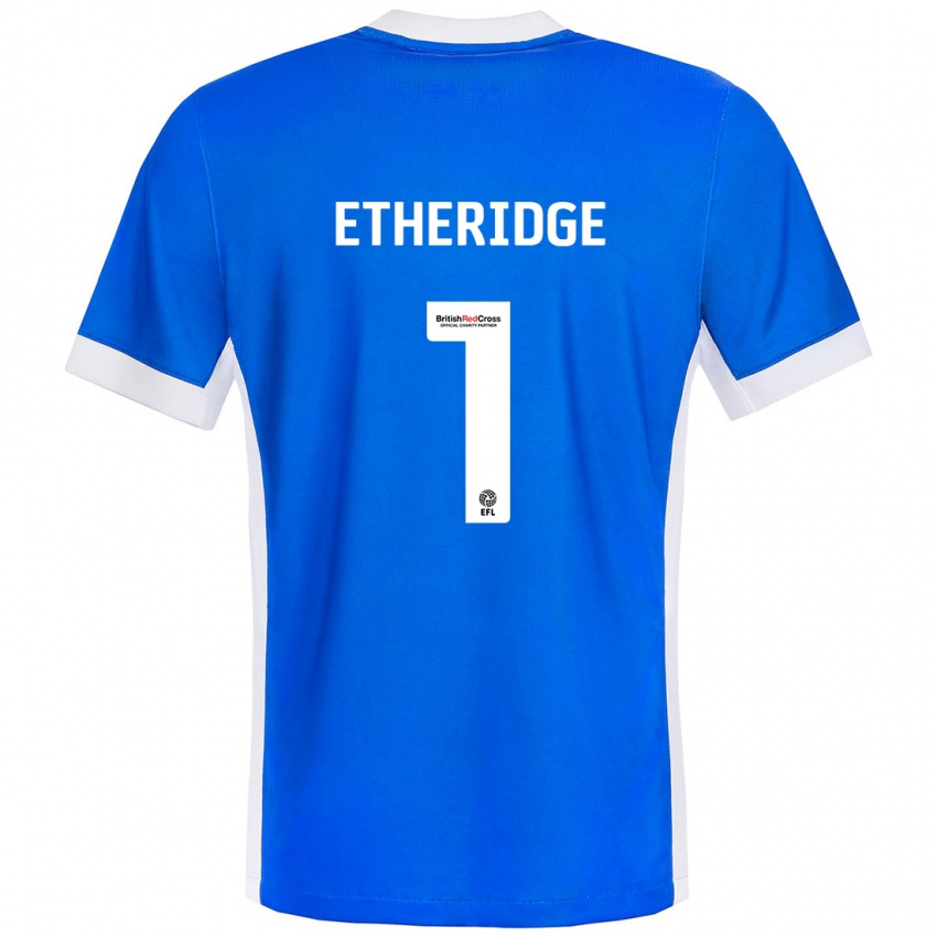 Lapset Neil Etheridge #1 Sininen Valkoinen Kotipaita 2024/25 Lyhythihainen Paita T-Paita