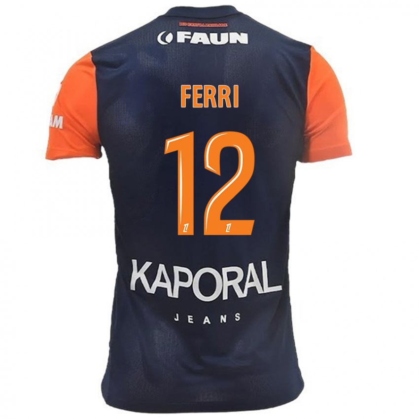 Lapset Jordan Ferri #12 Tummansininen Oranssi Kotipaita 2024/25 Lyhythihainen Paita T-Paita