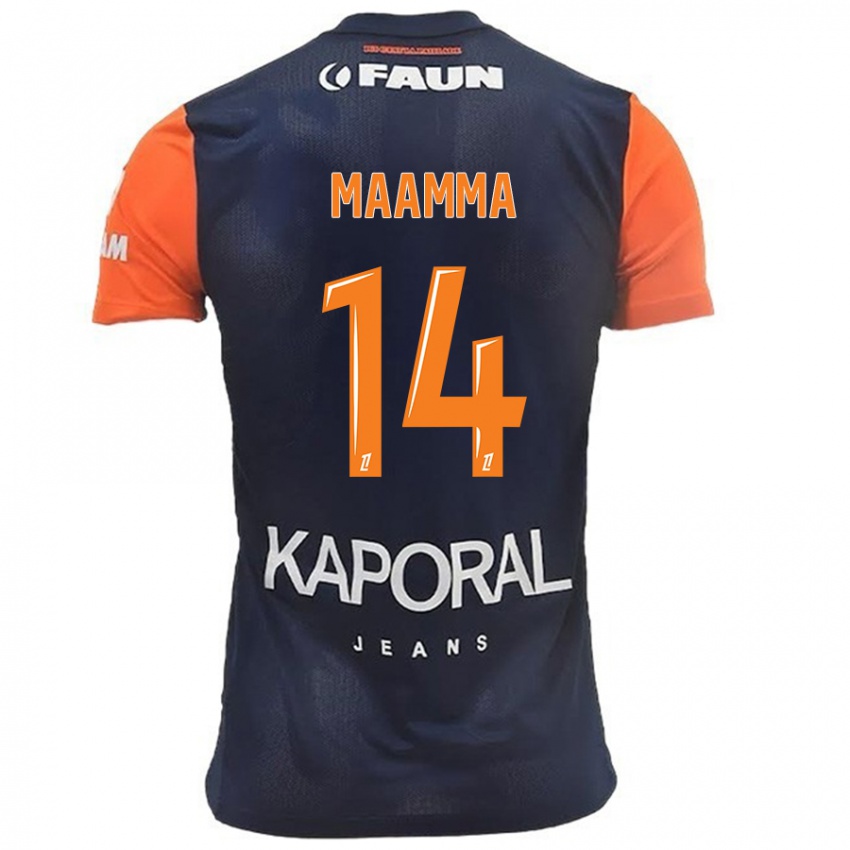 Lapset Othmane Maamma #14 Tummansininen Oranssi Kotipaita 2024/25 Lyhythihainen Paita T-Paita