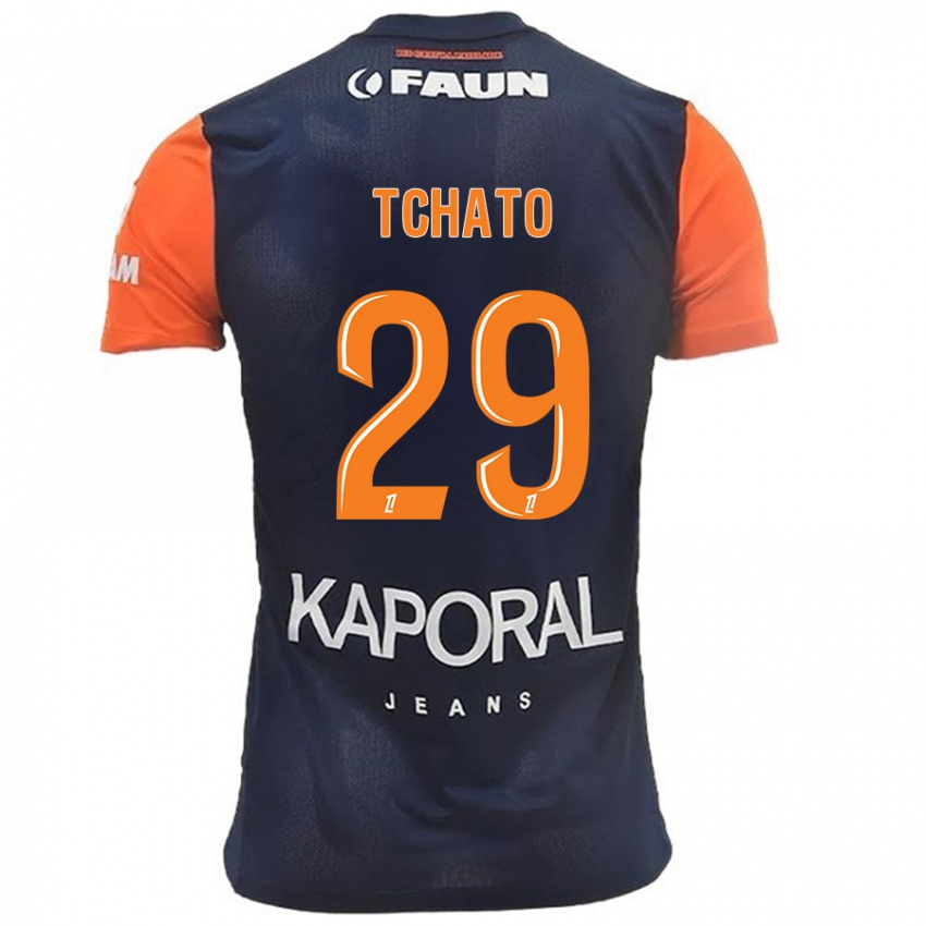 Lapset Enzo Tchato #29 Tummansininen Oranssi Kotipaita 2024/25 Lyhythihainen Paita T-Paita