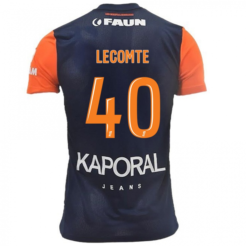 Lapset Benjamin Lecomte #40 Tummansininen Oranssi Kotipaita 2024/25 Lyhythihainen Paita T-Paita