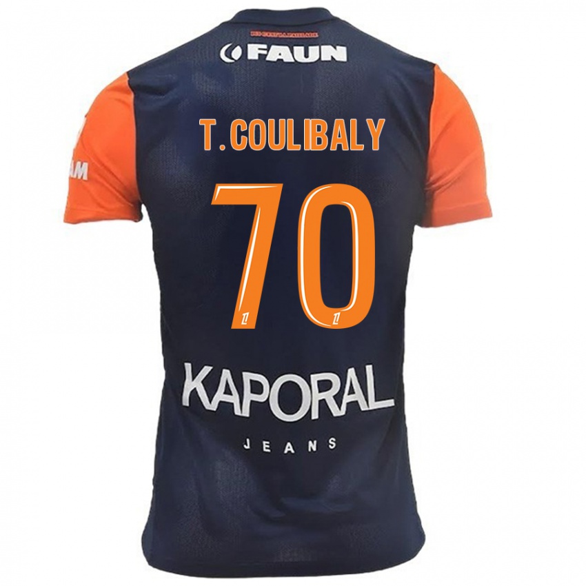 Lapset Tanguy Coulibaly #70 Tummansininen Oranssi Kotipaita 2024/25 Lyhythihainen Paita T-Paita