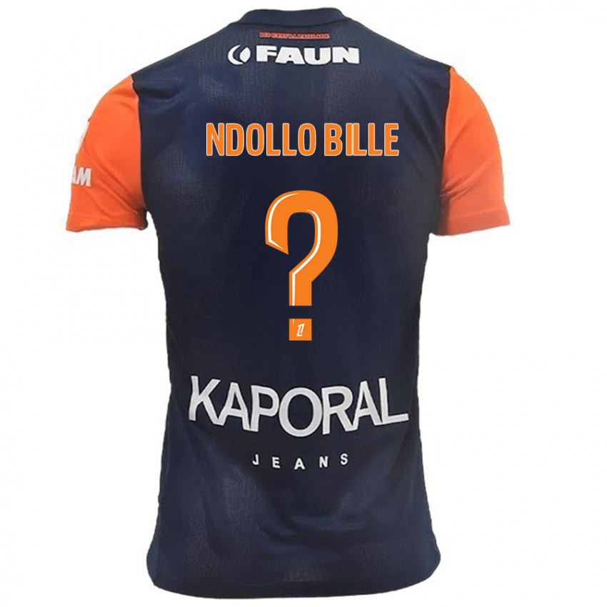 Lapset Wilfried Ndollo Bille #0 Tummansininen Oranssi Kotipaita 2024/25 Lyhythihainen Paita T-Paita