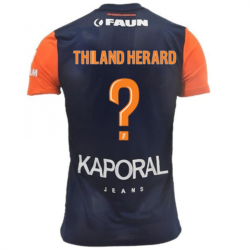 Lapset Robin Thiland Herard #0 Tummansininen Oranssi Kotipaita 2024/25 Lyhythihainen Paita T-Paita