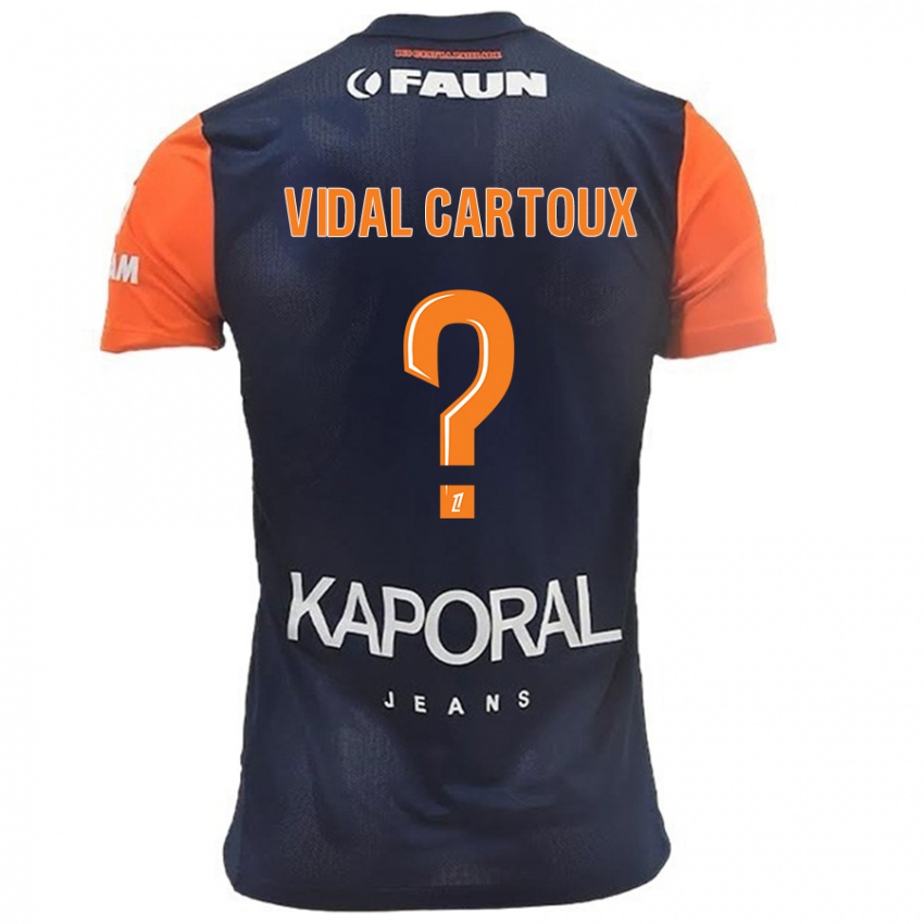 Lapset Noah Vidal Cartoux #0 Tummansininen Oranssi Kotipaita 2024/25 Lyhythihainen Paita T-Paita