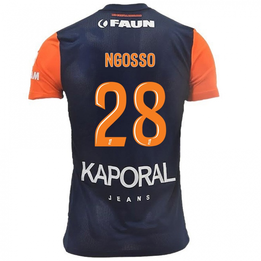 Lapset Glenn Ngosso #28 Tummansininen Oranssi Kotipaita 2024/25 Lyhythihainen Paita T-Paita