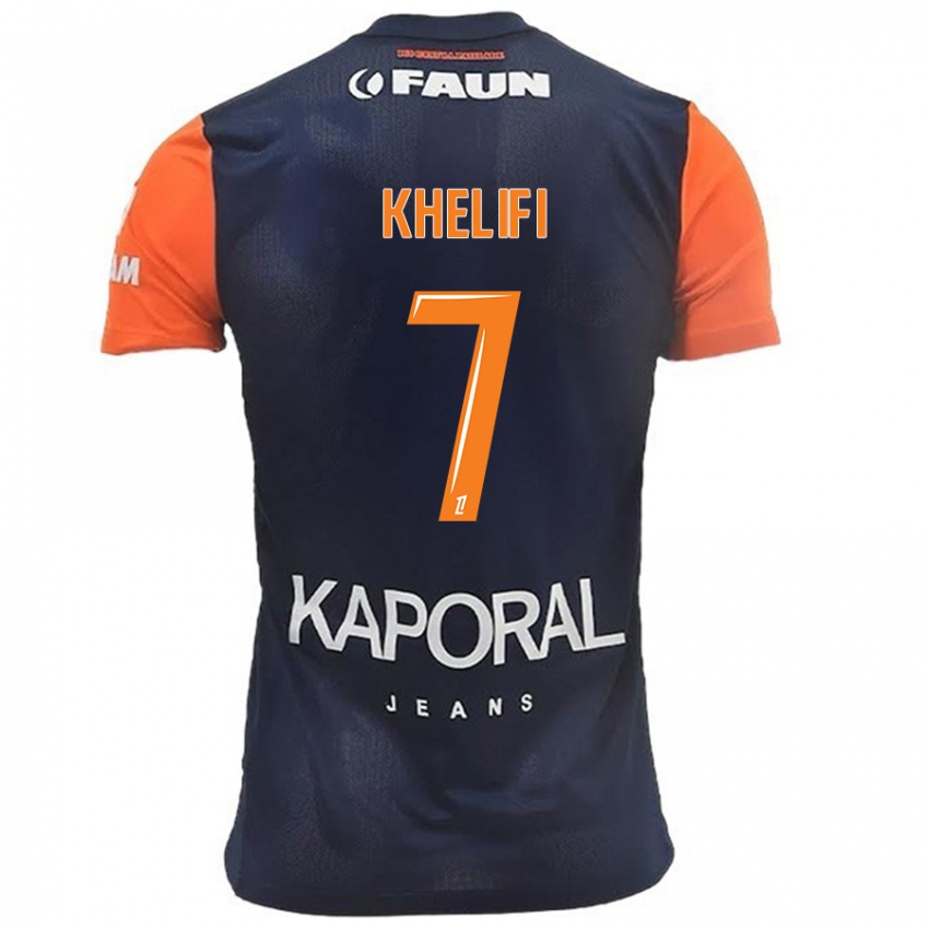 Lapset Léa Khelifi #7 Tummansininen Oranssi Kotipaita 2024/25 Lyhythihainen Paita T-Paita