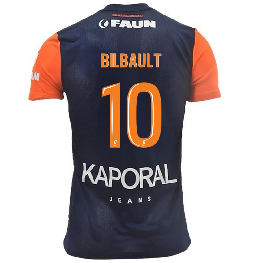 Lapset Charlotte Bilbault #10 Tummansininen Oranssi Kotipaita 2024/25 Lyhythihainen Paita T-Paita