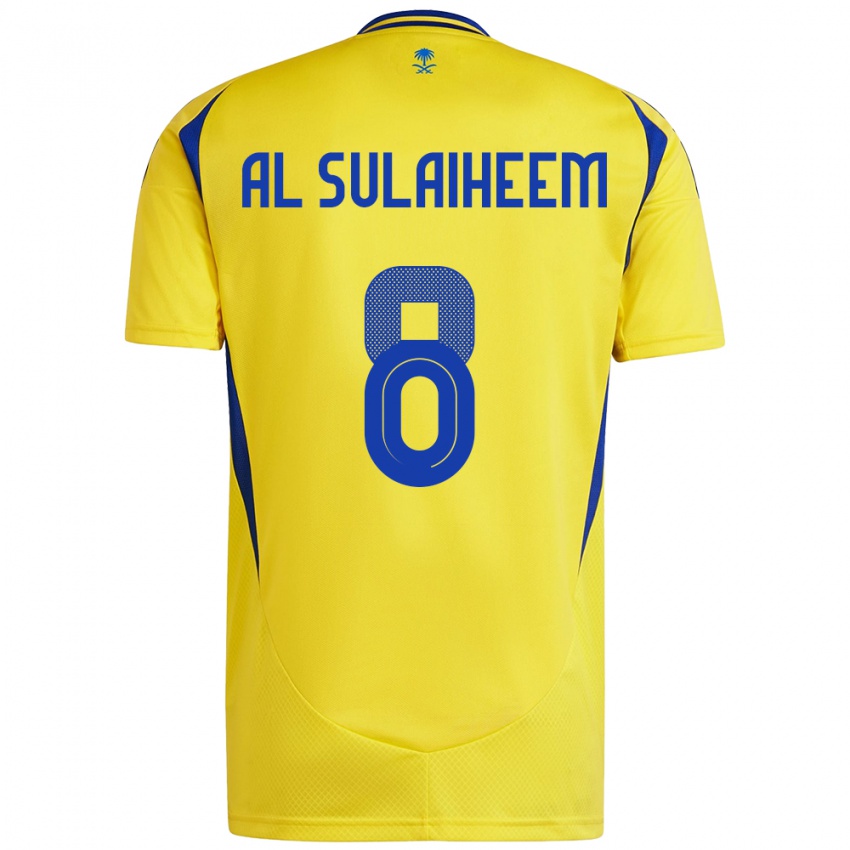 Lapset Abdulmajeed Al-Sulaiheem #8 Keltainen Sininen Kotipaita 2024/25 Lyhythihainen Paita T-Paita