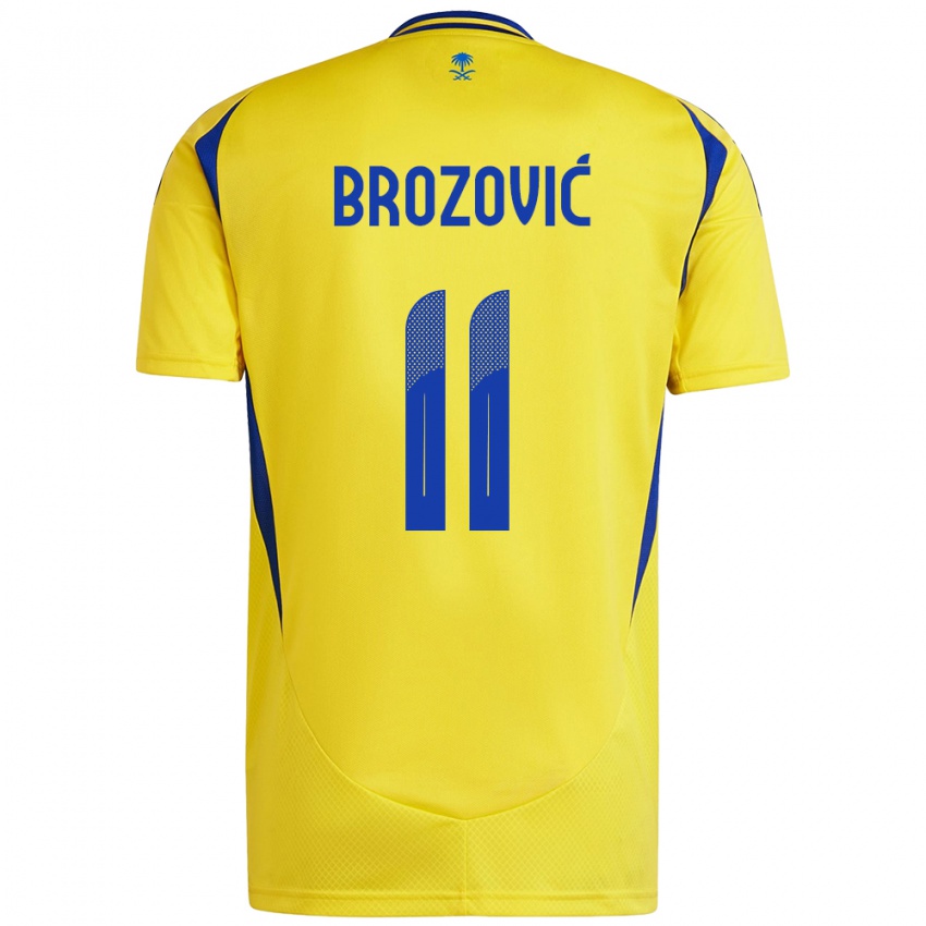 Lapset Marcelo Brozovic #11 Keltainen Sininen Kotipaita 2024/25 Lyhythihainen Paita T-Paita