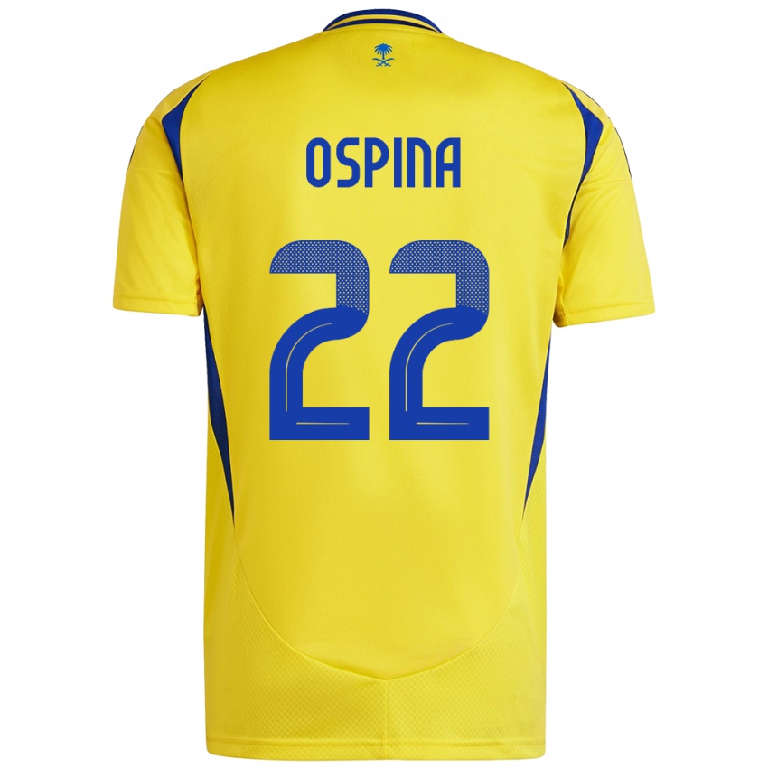 Lapset David Ospina #22 Keltainen Sininen Kotipaita 2024/25 Lyhythihainen Paita T-Paita