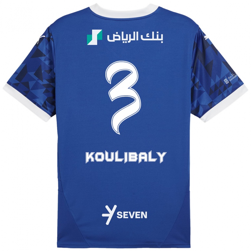 Lapset Kalidou Koulibaly #3 Tummansininen Valkoinen Kotipaita 2024/25 Lyhythihainen Paita T-Paita