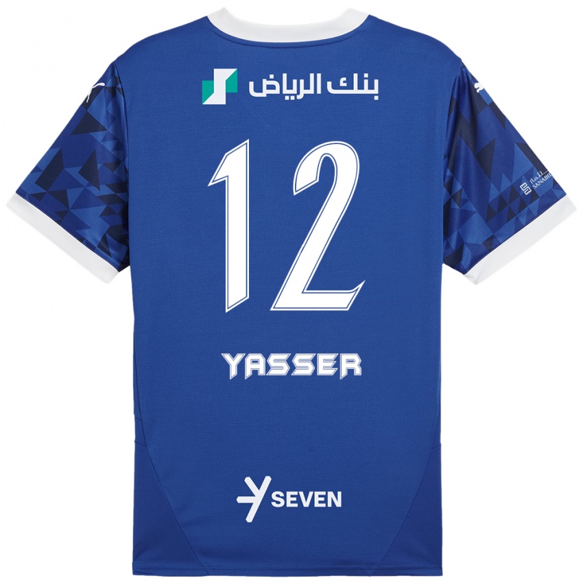 Lapset Yasser Al-Shahrani #12 Tummansininen Valkoinen Kotipaita 2024/25 Lyhythihainen Paita T-Paita