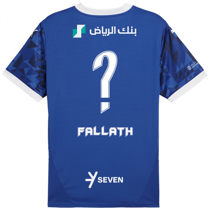 Lapset Fahad Fallath #0 Tummansininen Valkoinen Kotipaita 2024/25 Lyhythihainen Paita T-Paita