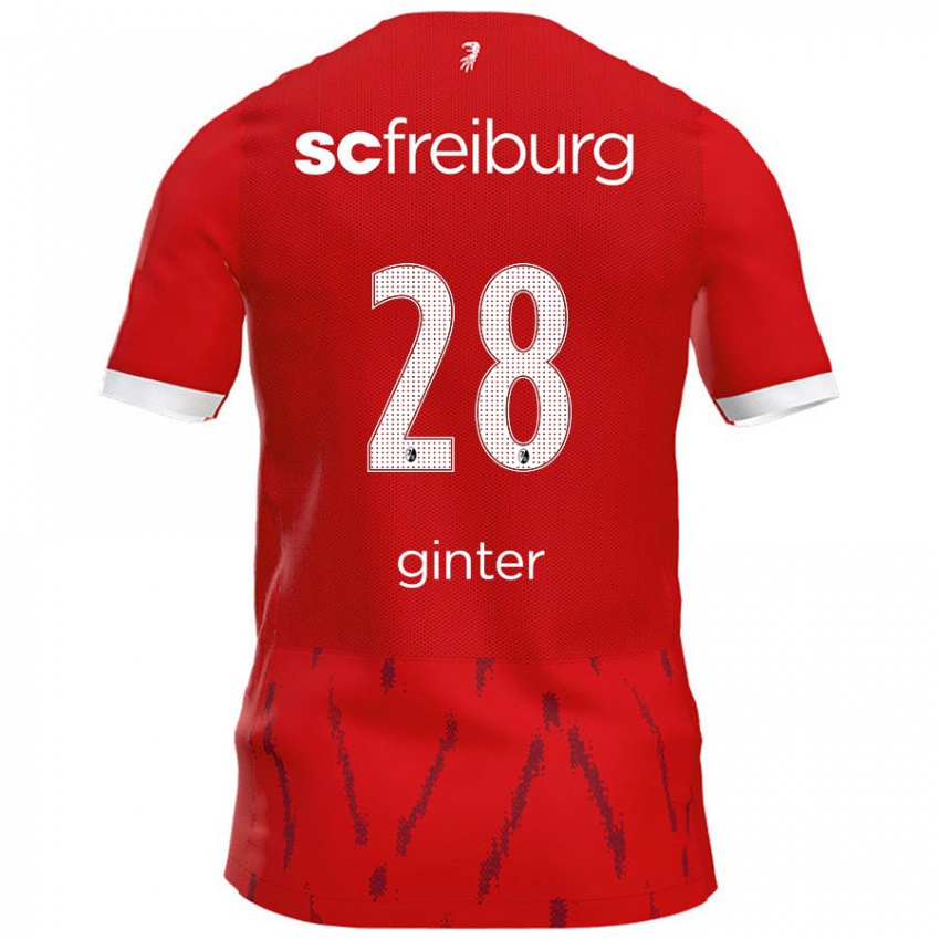 Lapset Matthias Ginter #28 Punainen Kotipaita 2024/25 Lyhythihainen Paita T-Paita