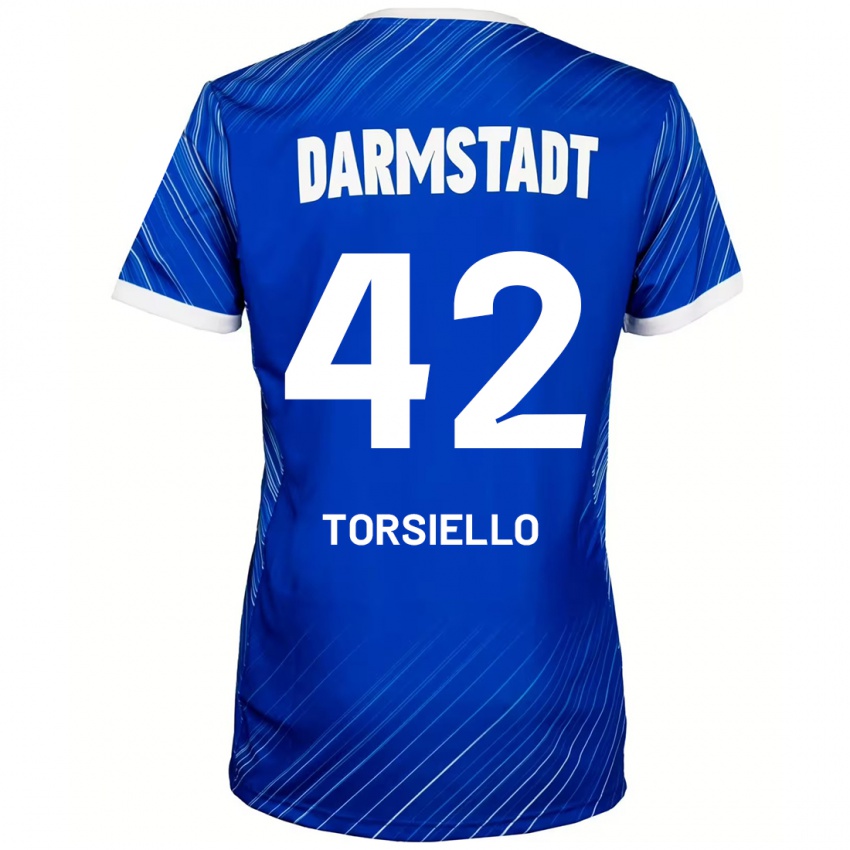 Lapset Fabio Torsiello #42 Sininen Valkoinen Kotipaita 2024/25 Lyhythihainen Paita T-Paita