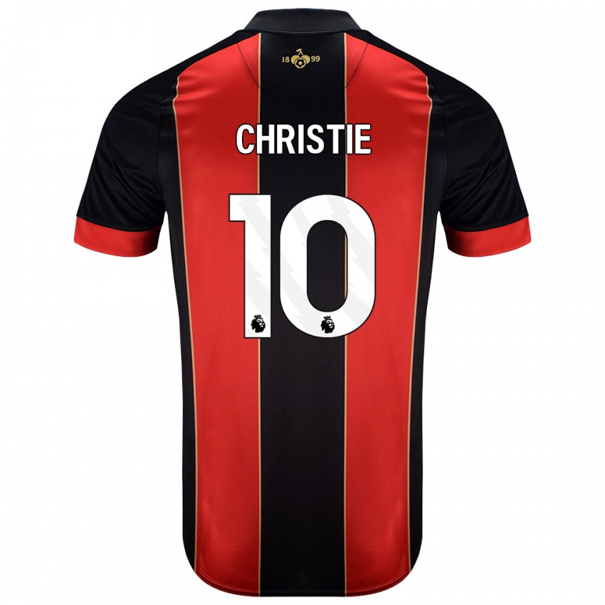 Lapset Ryan Christie #10 Punainen Musta Kotipaita 2024/25 Lyhythihainen Paita T-Paita