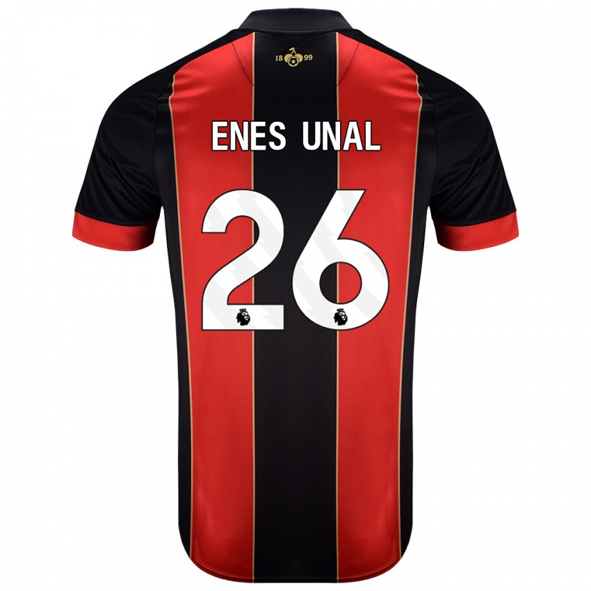 Lapset Enes Ünal #26 Punainen Musta Kotipaita 2024/25 Lyhythihainen Paita T-Paita