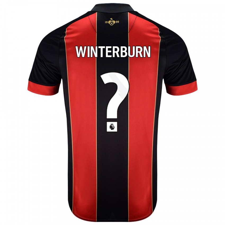 Lapset Ben Winterburn #0 Punainen Musta Kotipaita 2024/25 Lyhythihainen Paita T-Paita