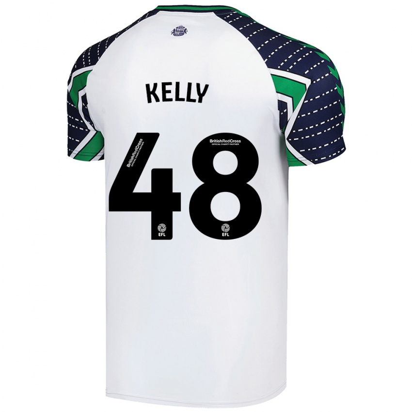 Lapset Caden Kelly #48 Valkoinen Vieraspaita 2024/25 Lyhythihainen Paita T-Paita