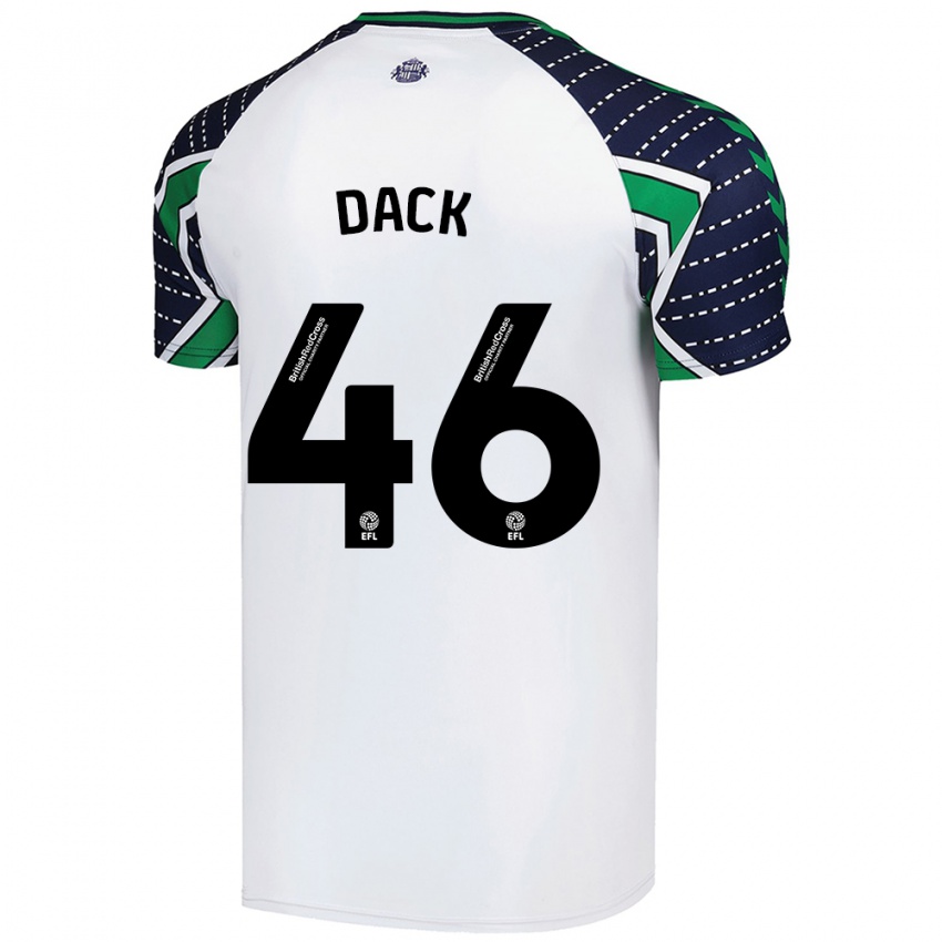 Lapset Bradley Dack #46 Valkoinen Vieraspaita 2024/25 Lyhythihainen Paita T-Paita