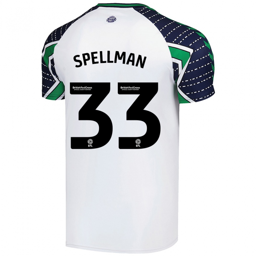 Lapset Michael Spellman #33 Valkoinen Vieraspaita 2024/25 Lyhythihainen Paita T-Paita