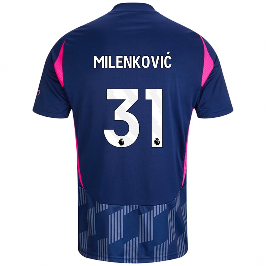 Lapset Nikola Milenković #31 Kuninkaallinen Pinkki Vieraspaita 2024/25 Lyhythihainen Paita T-Paita