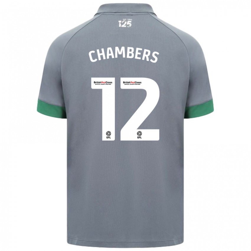 Lapset Calum Chambers #12 Tummanharmaa Vieraspaita 2024/25 Lyhythihainen Paita T-Paita