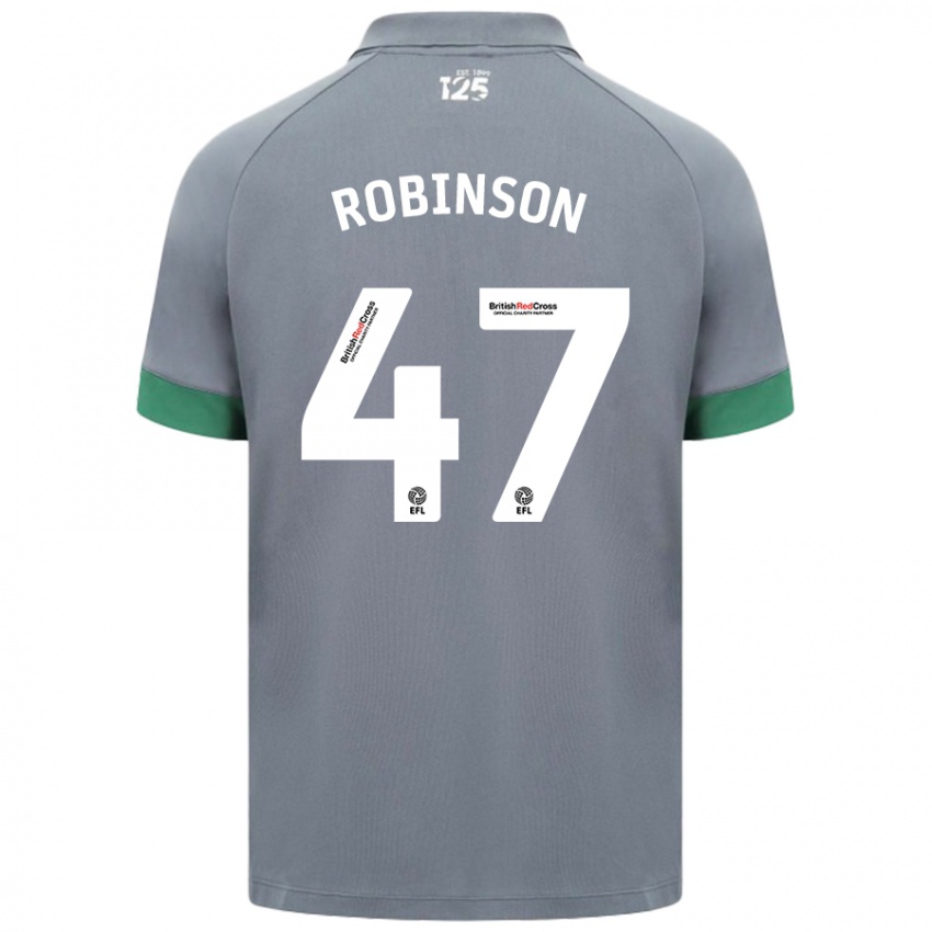 Lapset Callum Robinson #47 Tummanharmaa Vieraspaita 2024/25 Lyhythihainen Paita T-Paita