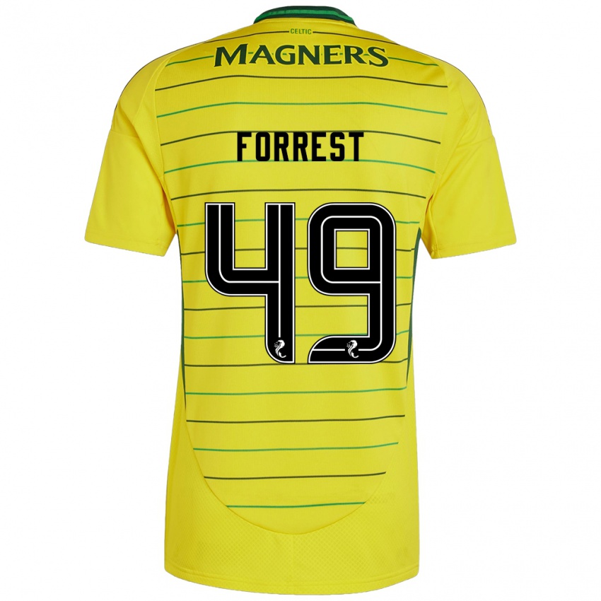 Lapset James Forrest #49 Keltainen Vieraspaita 2024/25 Lyhythihainen Paita T-Paita