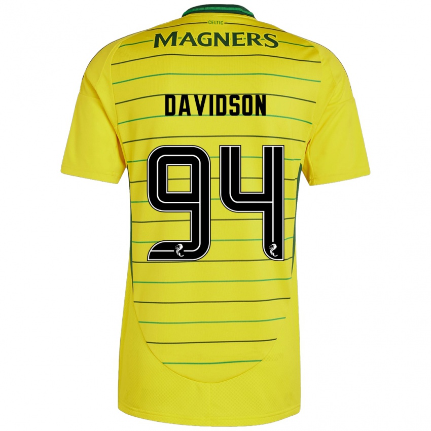 Lapset Bruno Davidson #94 Keltainen Vieraspaita 2024/25 Lyhythihainen Paita T-Paita