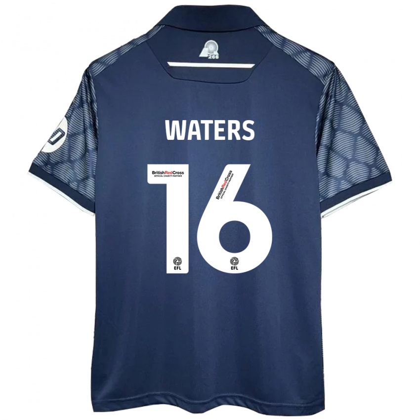 Lapset Billy Waters #16 Musta Vieraspaita 2024/25 Lyhythihainen Paita T-Paita