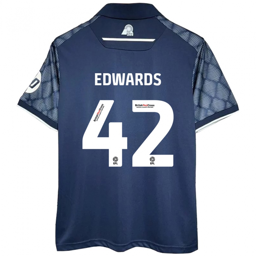 Lapset Callum Edwards #42 Musta Vieraspaita 2024/25 Lyhythihainen Paita T-Paita