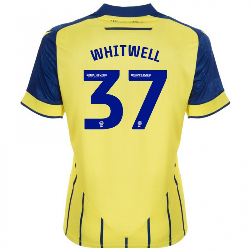 Lapset Harry Whitwell #37 Keltainen Sininen Vieraspaita 2024/25 Lyhythihainen Paita T-Paita