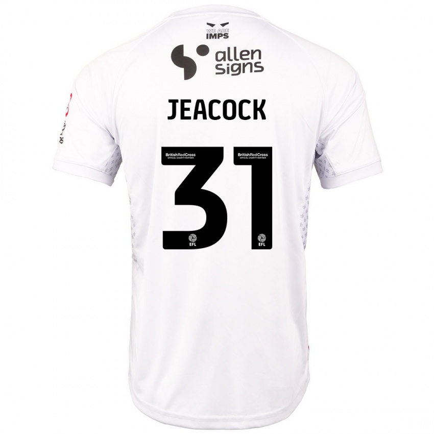 Lapset Zach Jeacock #31 Punainen Valkoinen Vieraspaita 2024/25 Lyhythihainen Paita T-Paita