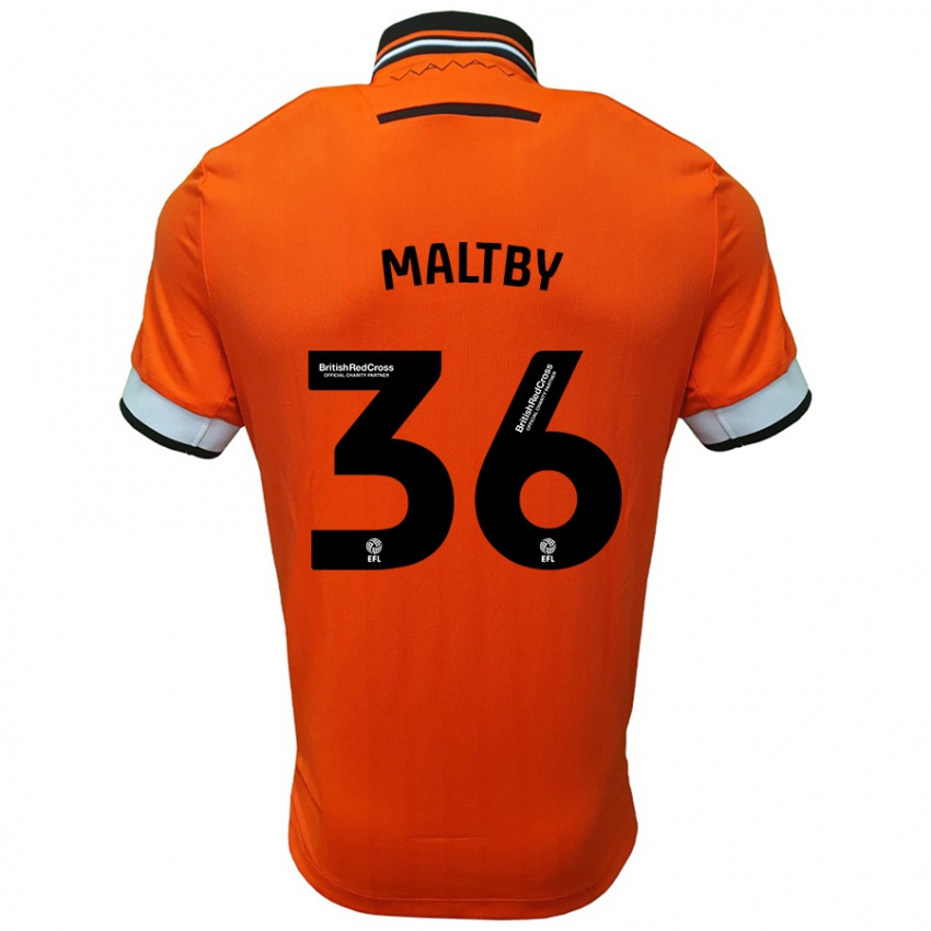 Lapset Mackenzie Maltby #36 Oranssi Valkoinen Vieraspaita 2024/25 Lyhythihainen Paita T-Paita