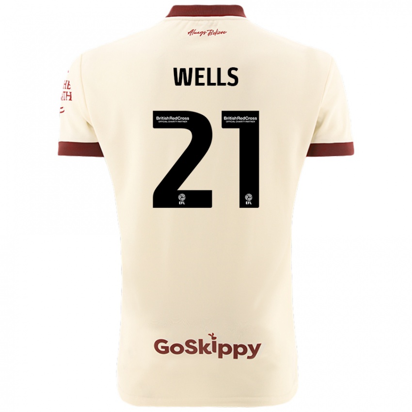 Lapset Nahki Wells #21 Kermanvalkoinen Vieraspaita 2024/25 Lyhythihainen Paita T-Paita