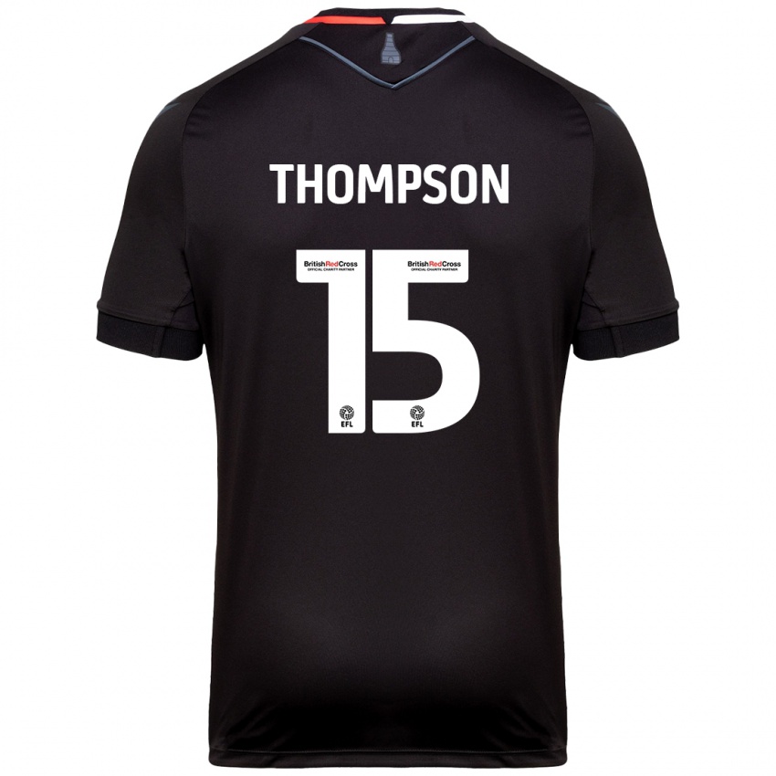 Lapset Jordan Thompson #15 Musta Vieraspaita 2024/25 Lyhythihainen Paita T-Paita