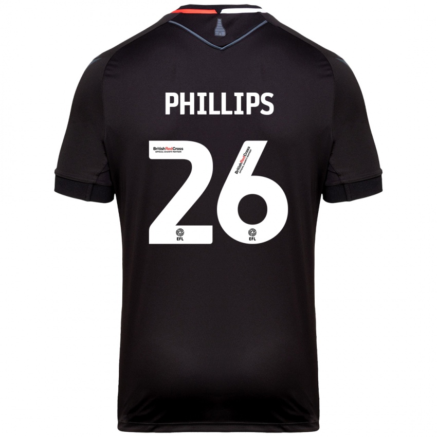 Lapset Ashley Phillips #26 Musta Vieraspaita 2024/25 Lyhythihainen Paita T-Paita