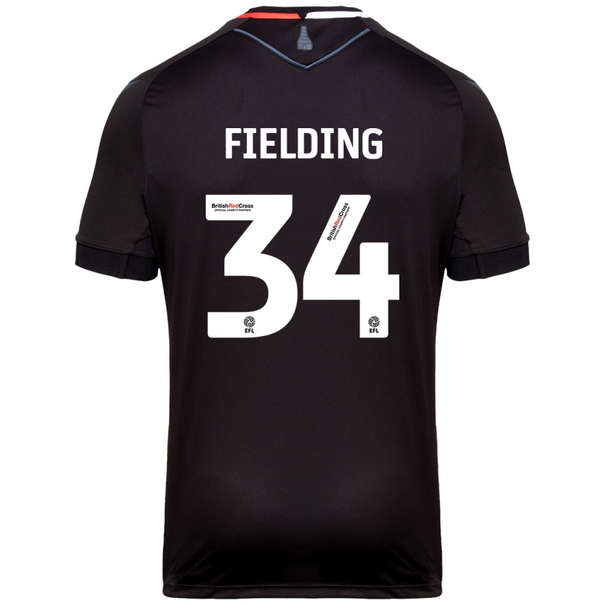 Lapset Frank Fielding #34 Musta Vieraspaita 2024/25 Lyhythihainen Paita T-Paita