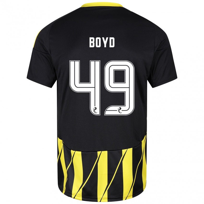 Lapset Fletcher Boyd #49 Musta Keltainen Vieraspaita 2024/25 Lyhythihainen Paita T-Paita