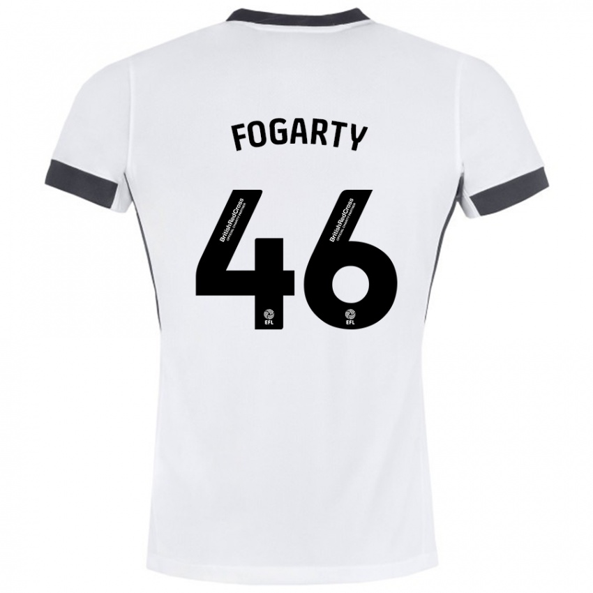 Lapset Tom Fogarty #46 Valkoinen Musta Vieraspaita 2024/25 Lyhythihainen Paita T-Paita