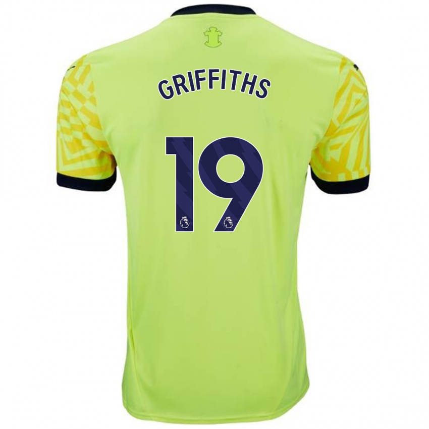 Lapset Alice Griffiths #19 Keltainen Vieraspaita 2024/25 Lyhythihainen Paita T-Paita