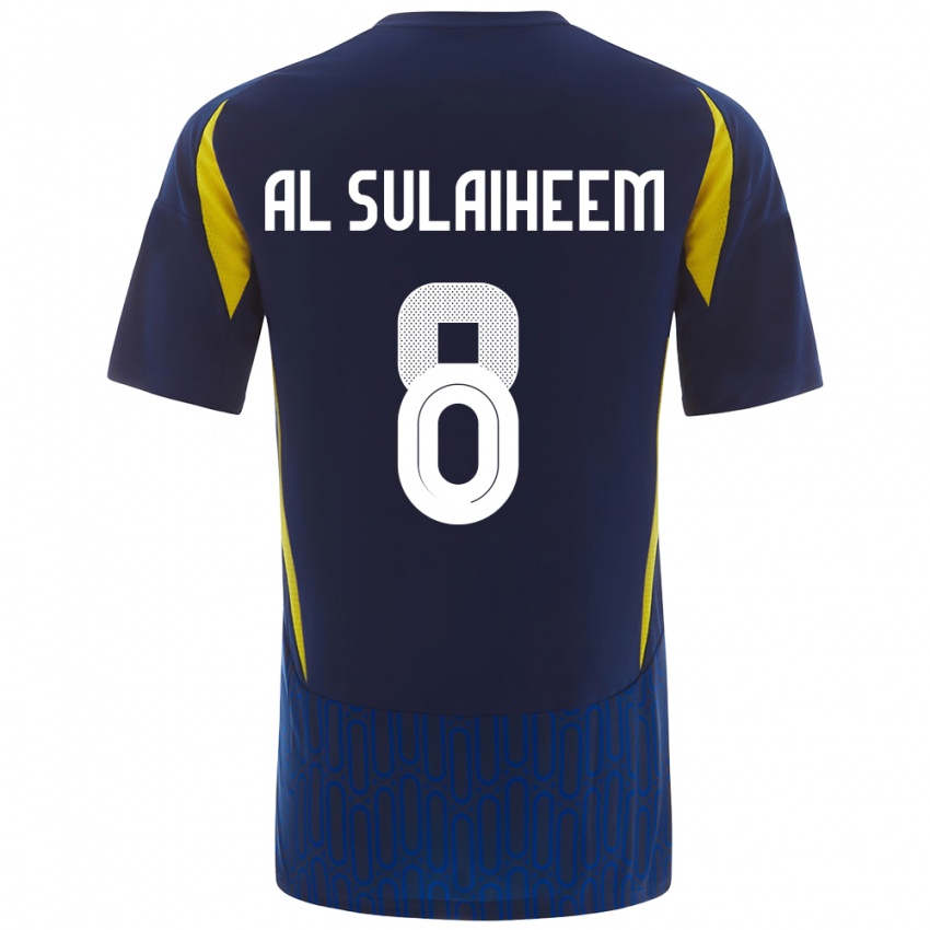 Lapset Abdulmajeed Al-Sulayhim #8 Sininen Keltainen Vieraspaita 2024/25 Lyhythihainen Paita T-Paita