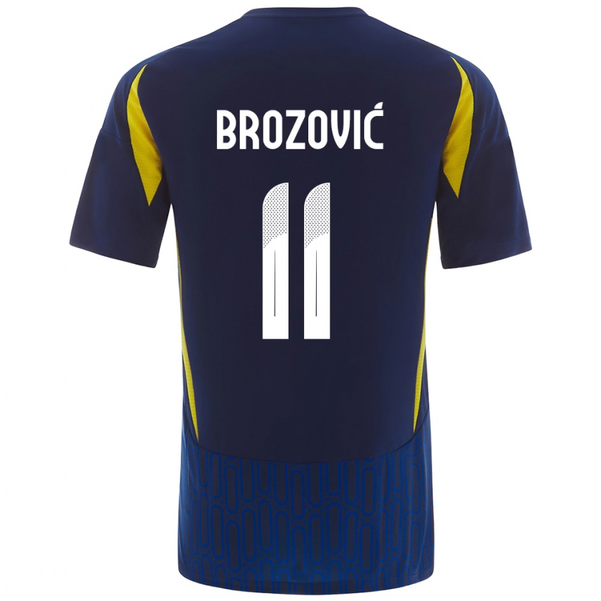 Lapset Marcelo Brozovic #11 Sininen Keltainen Vieraspaita 2024/25 Lyhythihainen Paita T-Paita