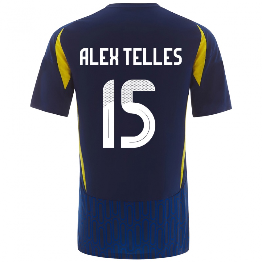 Lapset Alex Telles #15 Sininen Keltainen Vieraspaita 2024/25 Lyhythihainen Paita T-Paita