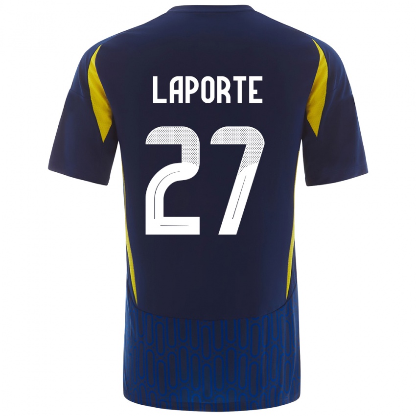 Lapset Aymeric Laporte #27 Sininen Keltainen Vieraspaita 2024/25 Lyhythihainen Paita T-Paita